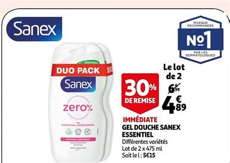 Promo Gel Douche Sanex Essentiel Chez Auchan Icatalogue Fr