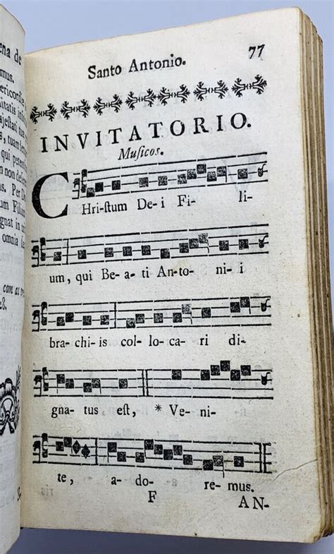 1767 Portuguese Cults Of Devotion Antiphonal Chant Music St Antonio Ebay