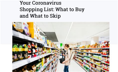 Your Coronavirus Shopping List: What to Buy and What to Skip · A ...