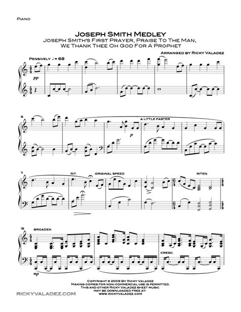 Lds Piano Solo Sheet Music