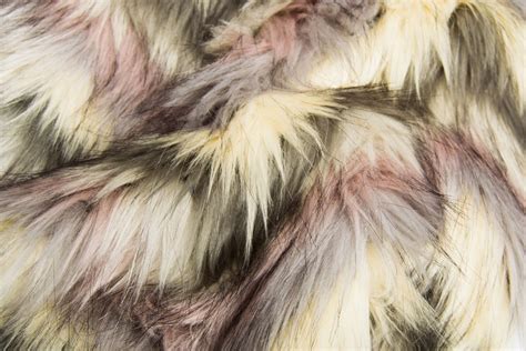 Gradient Pink Yeti Faux Fur Fabric By The Metre - 8102 Pink/Cream ...