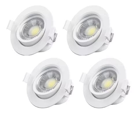 Pack X 4 Spot Embutir Blanco Dicro Led 3w Frio Movil Macro TECNOPOINT