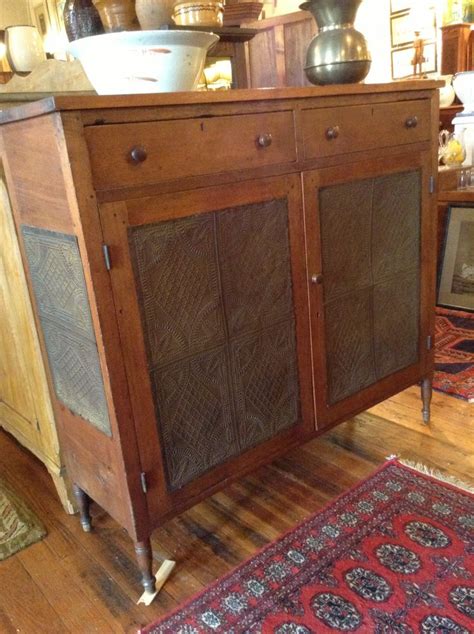 Antique Wythe County Pie Safe With Beautiful Diamond Tins