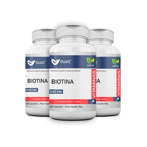 Kit 3x Biotina Fortalece Cabelo Unhas E Pele Tratamento Completo