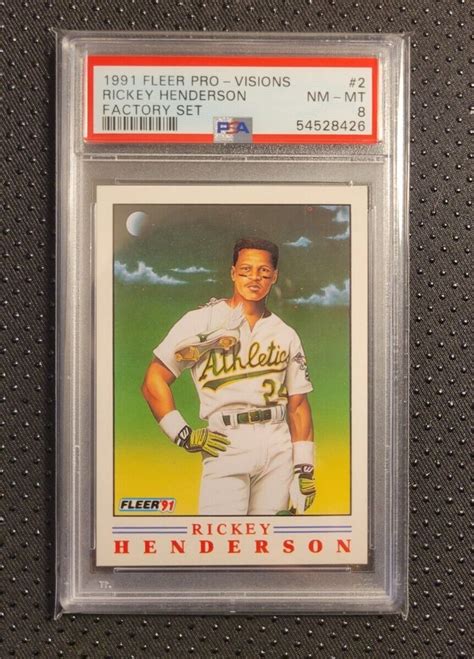 Mavin Rickey Henderson PSA 8 1991 FLEER PRO VISION FACTORY SET 2 HOF