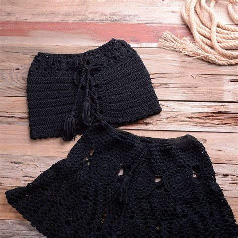 Crochet Bikini Top Skirt Set Wickedafstore