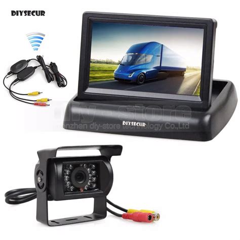 DIYSECUR Wireless 4 3inch Foldable Rear View Monitor Car Monitor