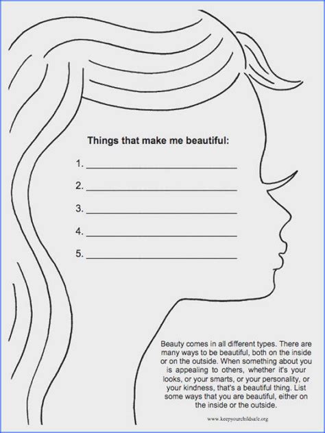 Self Esteem Worksheets