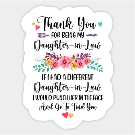 Thank You For Being My Daughter In Law Gift By Charkelia Toxic