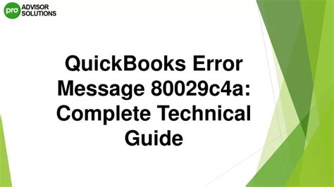 Ppt How To Quickly Eliminate Quickbooks Error Message C A