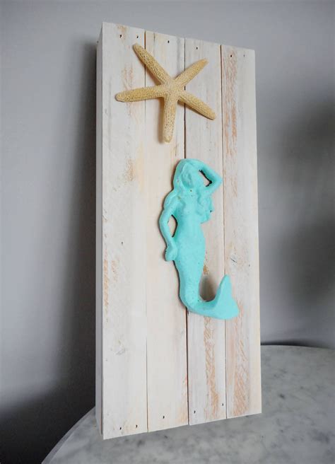 Mermaid Sign Mermaid Wall Decor Nautical Decor Beach House Etsy