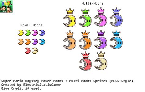 Mario Odyssey Power Moon Sprites Mlss Style By Electricstaticgamer On