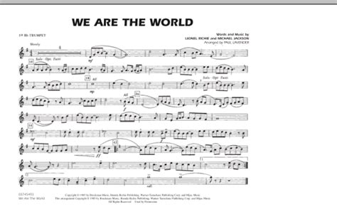 We Are The World St Bb Trumpet By Paul Lavender Sheet Music For