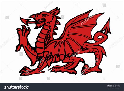 Welsh Dragon - Appears On The National Flag Of Wales. The Flag Is Also Called Y Ddraig Goch. The ...