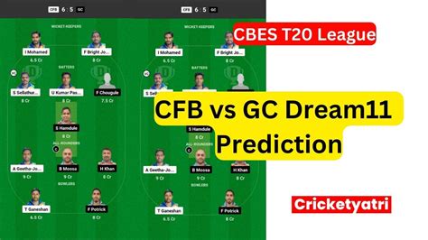 CFB Vs GC Dream11 Prediction In Hindi Fantasy Cricket Pitch Report