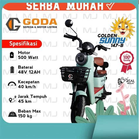 Jual Sepeda Listrik E Bike GODA 147B Sunny EXTRA BONUS POMPA GARANSI