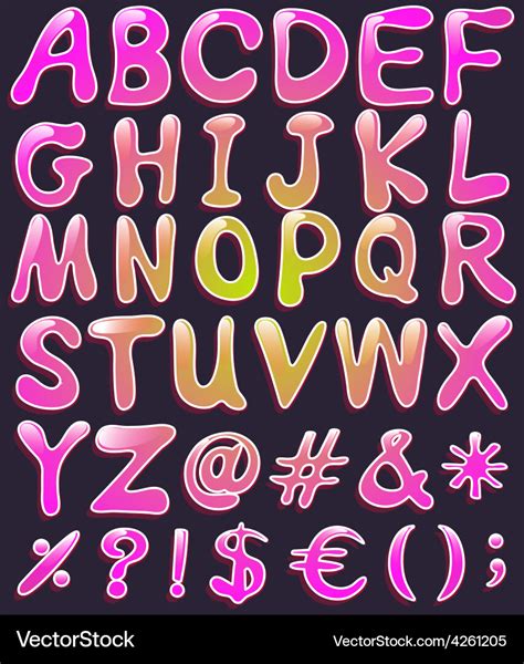 Letters Of The Alphabet In Pink Color Royalty Free Vector