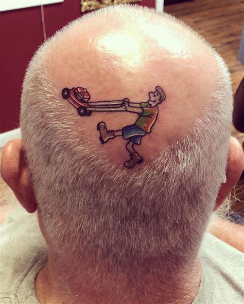 Lawn Mower Tattoo Head