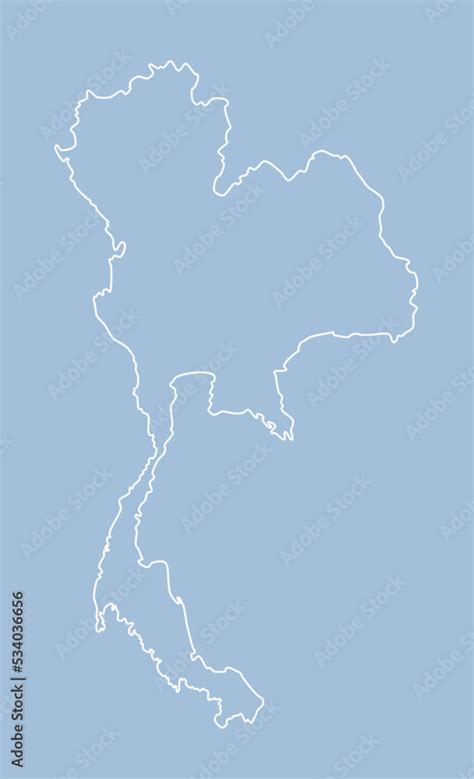 Vector outline map Thailand, template Asia country Stock Vector | Adobe ...