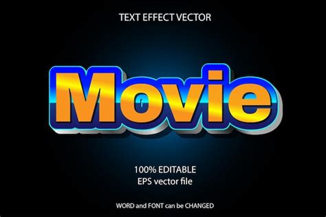 Film Modifiable D Effets De Texte Vecteur Premium