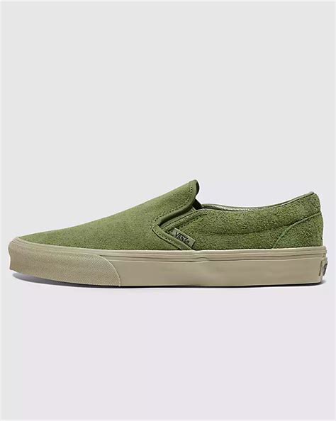 Classic Slip On Suede Shoe In Suede Mix Elm Green Vans