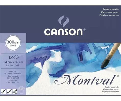 Bloco De Papel Canson Aquarela Montval 300 G m² A4 12 Fls