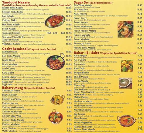 Royal Taj India Cuisine Menu Menu For Royal Taj India Cuisine