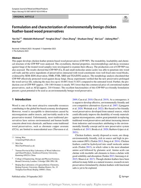 PDF Formulation And Characterization Of Environmentally Benign