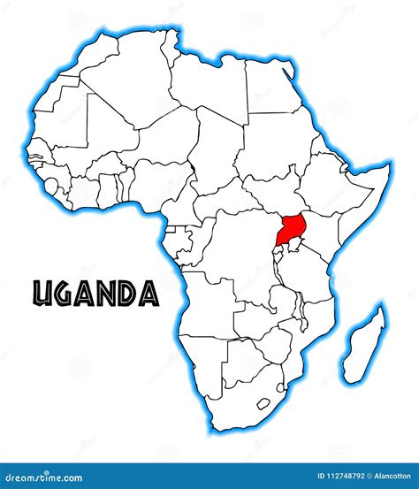 Uganda - Outline Map Cartoon Vector | CartoonDealer.com #129218491