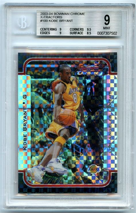 2003 04 Bowman Chrome X Fractor 100 Kobe Bryant 150 For Sale Online