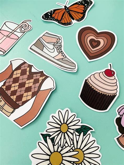 Aesthetic Stickers Aesthetic Sticker Sheet Pinterest Etsy Cute