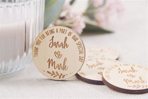 Wedding Favor Magnet Personalized Wooden Wedding Magnets Etsy