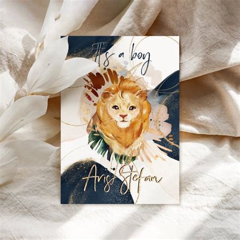 Invitatie Botez Sau Aniversare Handmade Wild Spirit Lion King