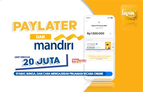 Limit Rp Juta Pinjol Paylater Bank Mandiri Ajukan Di Aplikasi Livin