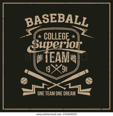 College Baseball Team Emblem Graphic Design Stock Vector (Royalty Free ...