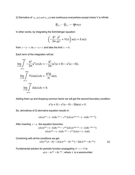 Solution To Schrodinger Equation With Dirac Comb Potential Pdf