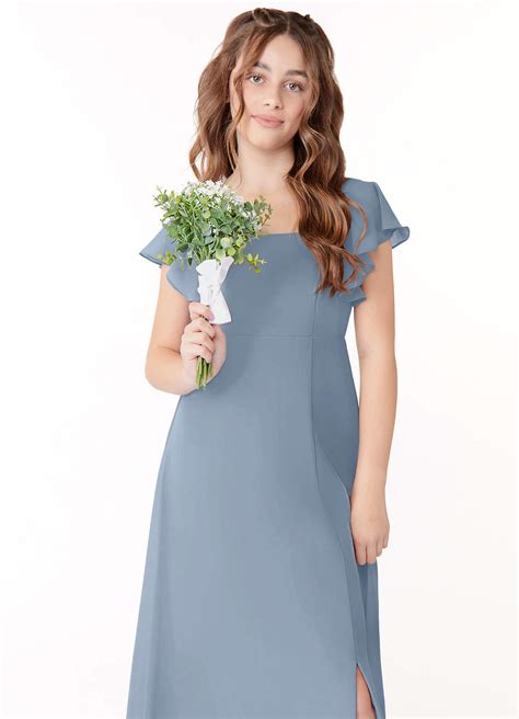 Azazie Bondi Junior Bridesmaid Dress In Dusty Blue Azazie