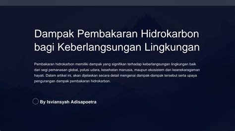 Solution Dampak Pembakaran Hidrokarbon Studypool