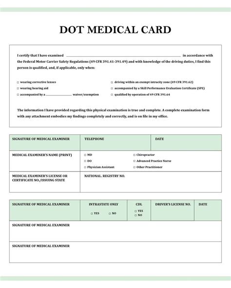 Printable Dot Medical Card