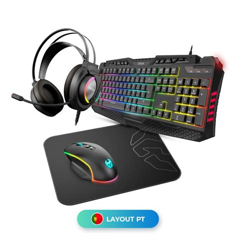 Conjunto Teclado Rato Auscultador Nox Krom Kritic Rgb