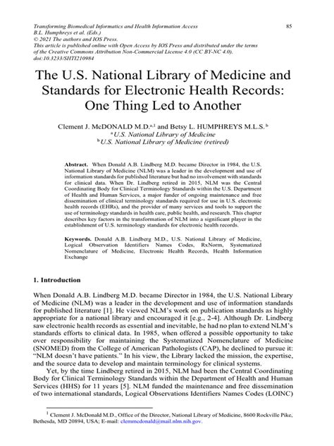 Theusnationallibraryofmedicineand Download Free Pdf Electronic Health Record Health