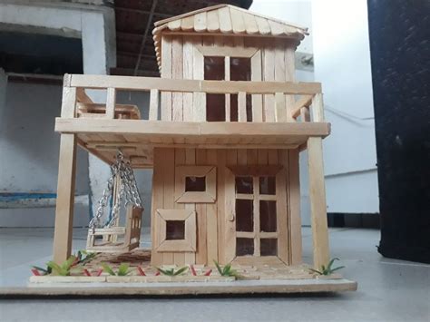 Casas De Palitos De Helado Diy Modern House Making With Popsicle Sticks