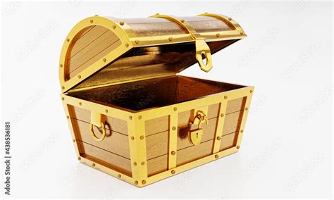 Treasure chest made of gold. Antique chest made of wood and metal ...