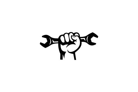 Hand Holding A Wrench Logo Vector Design Graphic By Quatrovio