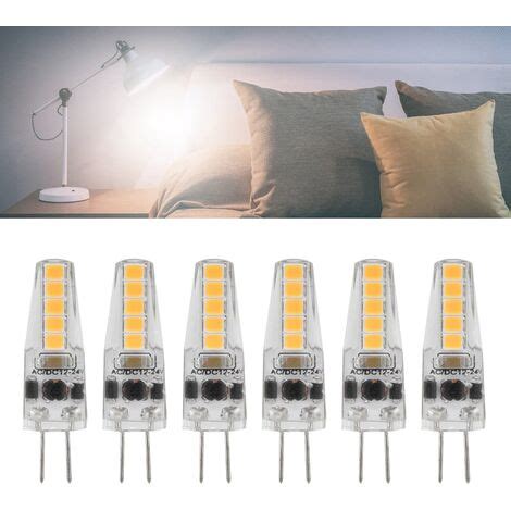 Ej Life 10pcs Ampoules LED G4 2W 3000K AC 12 24V Ampoules à Intensité