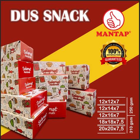 Jual Box Kardus Snack Kue Mantap 12x12 12x14 12x16 Dus Kotak Roti