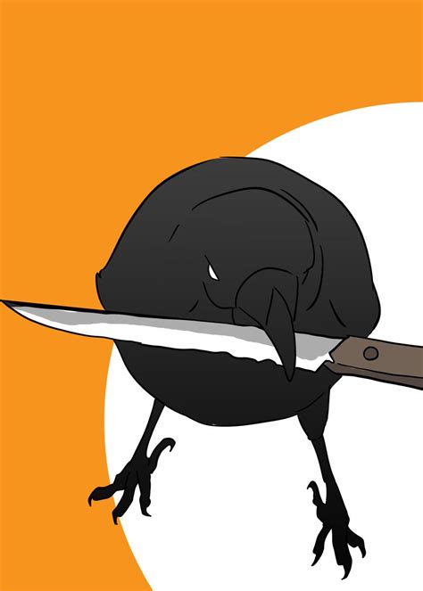 Crow With Knife Poster Picture Metal Print Paint By Hafis