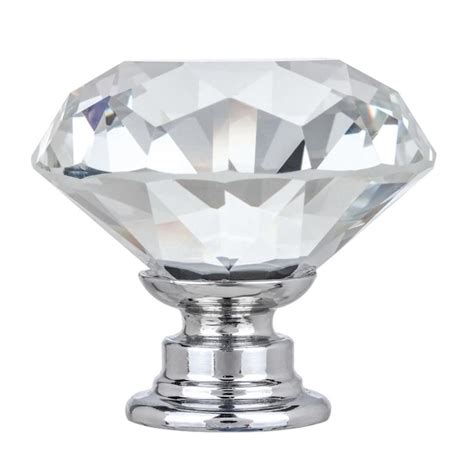 Kingsman Hardware Crystal Series 1 3 8 In K9 Crystal With Chrome Round Contemporary Cabinet Knob