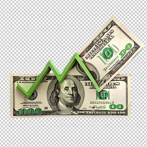 Premium PSD Dollar Banknote Rising Graph On Transparent Background