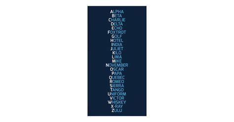 Phonetic Alphabet Navy Blue Photo Print | Zazzle